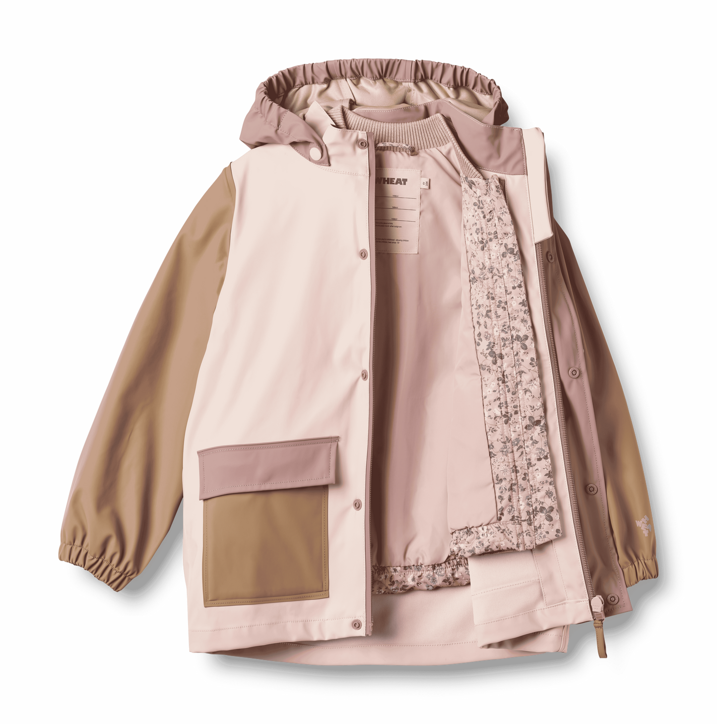 WHEAT LAVENDER COLOR BLOCK RAIN JACKET