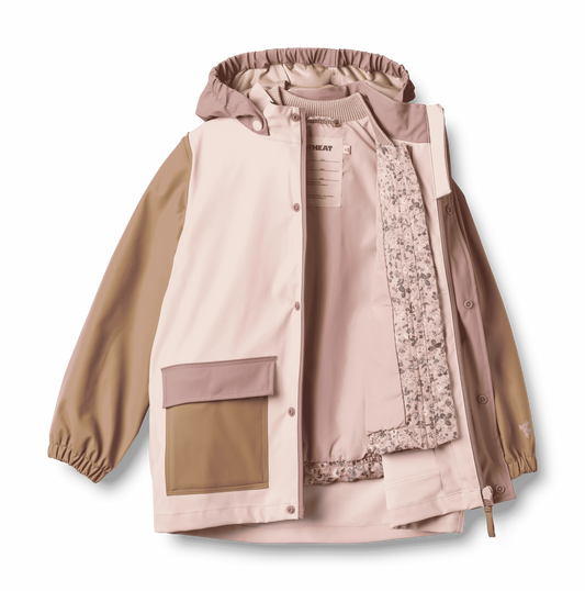 WHEAT LAVENDER COLOR BLOCK RAIN JACKET