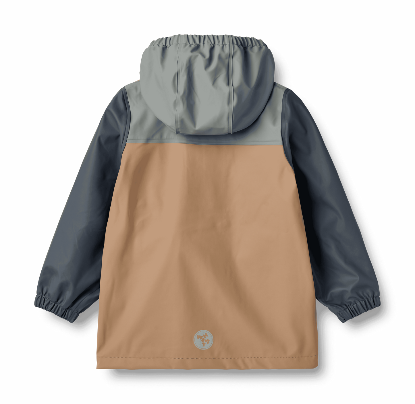 WHEAT BROWN COLOR BLOCK RAIN JACKET