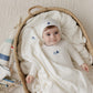 BUBANI BABY WHITE VELOUR BOAT FOOTIE + BEANIE