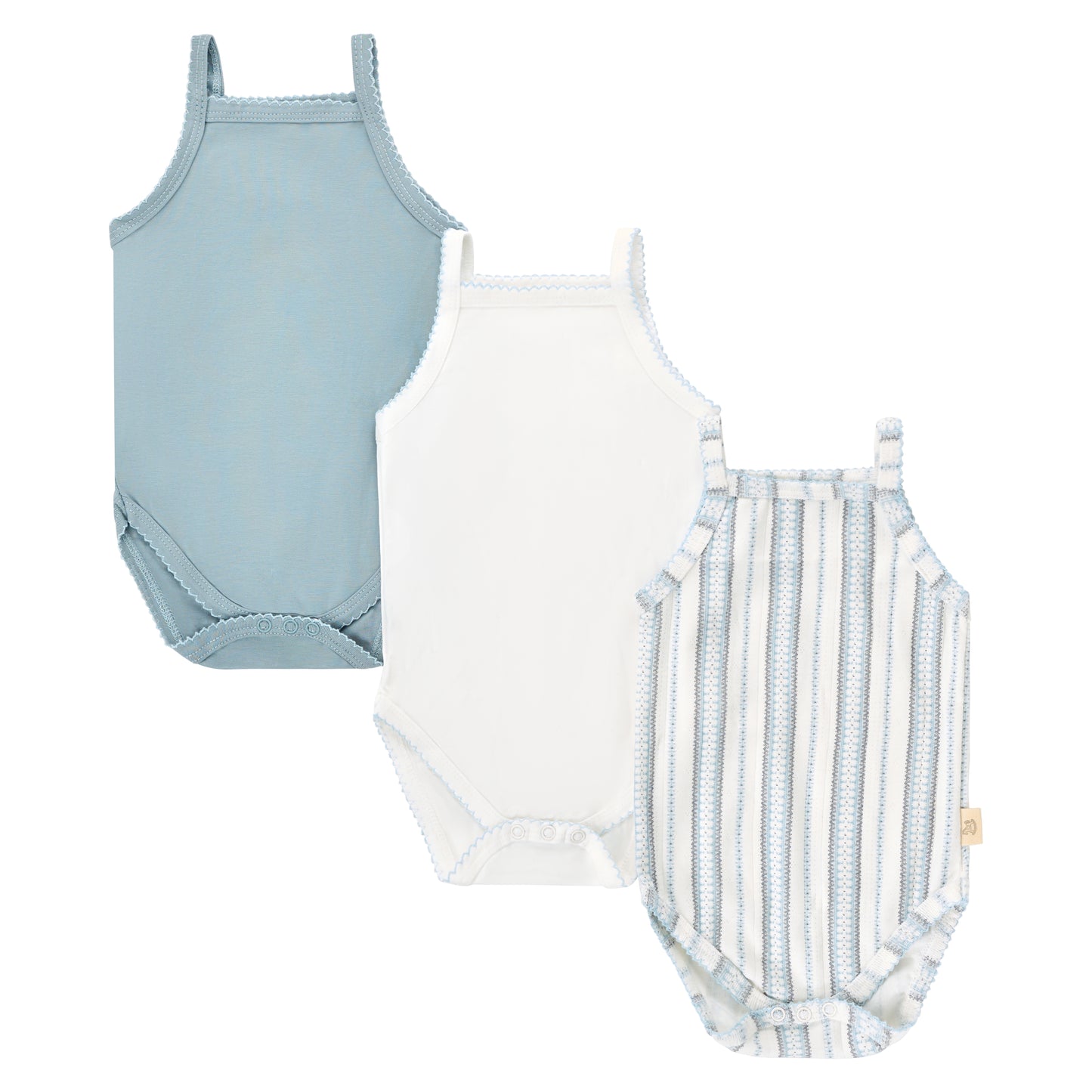 BUBANI BABY WHITE/BLUE VINTAGE FLORAL ONESIE