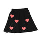 TAKE NOTE BLACK RIBBED RED HEARTS SKIRT [Final Sale]