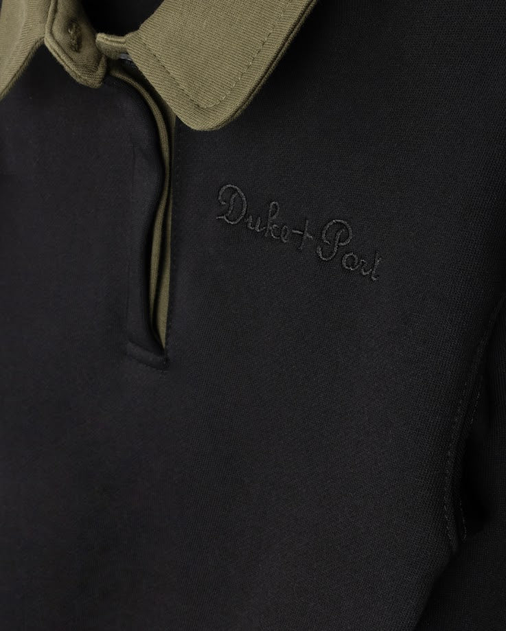 DUKE AND PORT BLACK TRIM COLLAR SWEATSHIRT