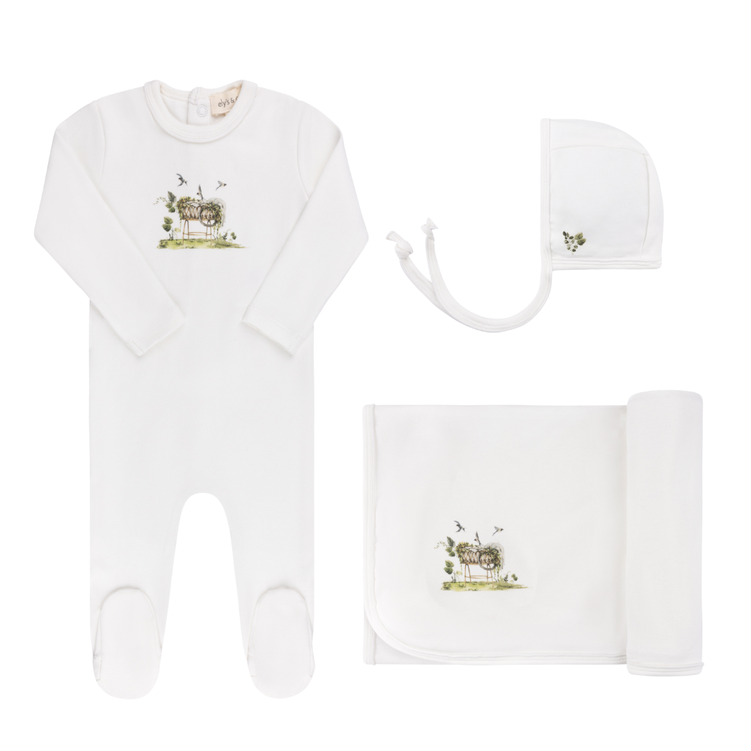 ELY'S & CO IVORY BOYS CRADLE SET