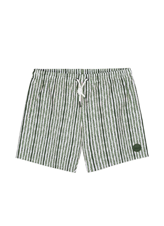 COLMAR HUNTER GREEN STRIPED SWIM TRUNKS