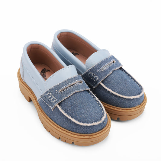 ZEEBRA DENIM TWO TONE PENNY LOAFER