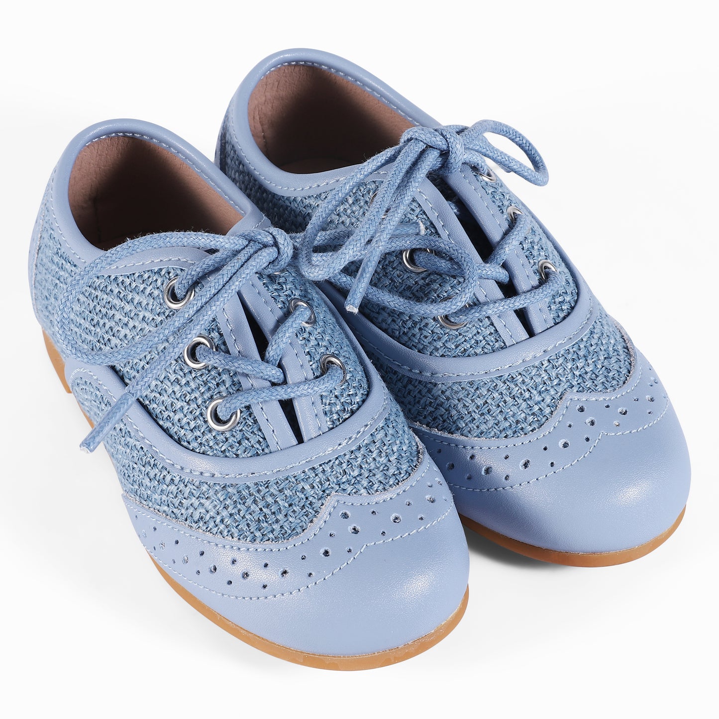 ZEEBRA STEEL BLUE WINGTIP LACE UP SHOE