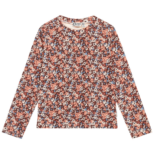 TUMBLE N DRY BURGUNDY FLORAL T-SHIRT