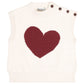TUMBLE N DRY WHITE HEART PRINT KNIT SWEATER VEST
