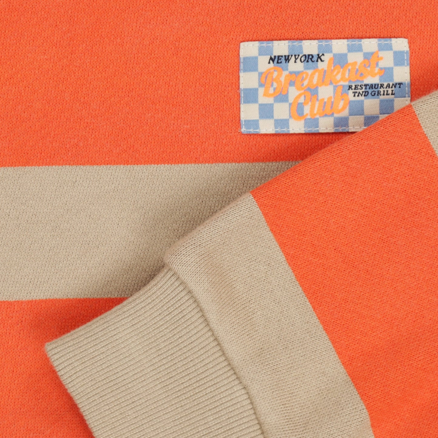 TUMBLE N DRY BEIGE/ORANGE STRIPE SWEATSHIRT