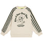 TUMBLE N DRY ECRU VARSITY STRIPE SWEATSHIRT