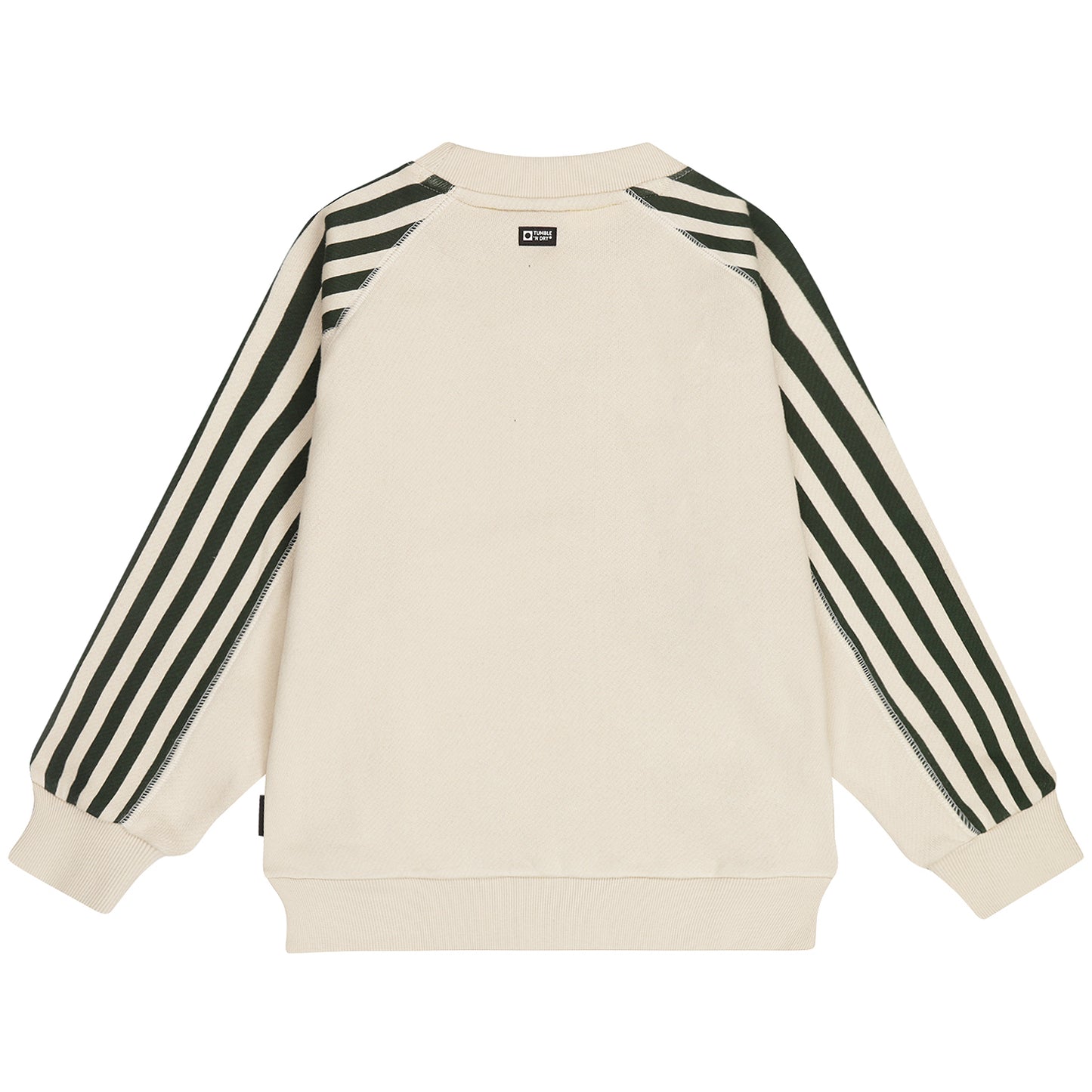 TUMBLE N DRY ECRU VARSITY STRIPE SWEATSHIRT