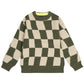 TUMBLE N DRY GREEN CHECKED KNIT SWEATER