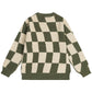 TUMBLE N DRY GREEN CHECKED KNIT SWEATER