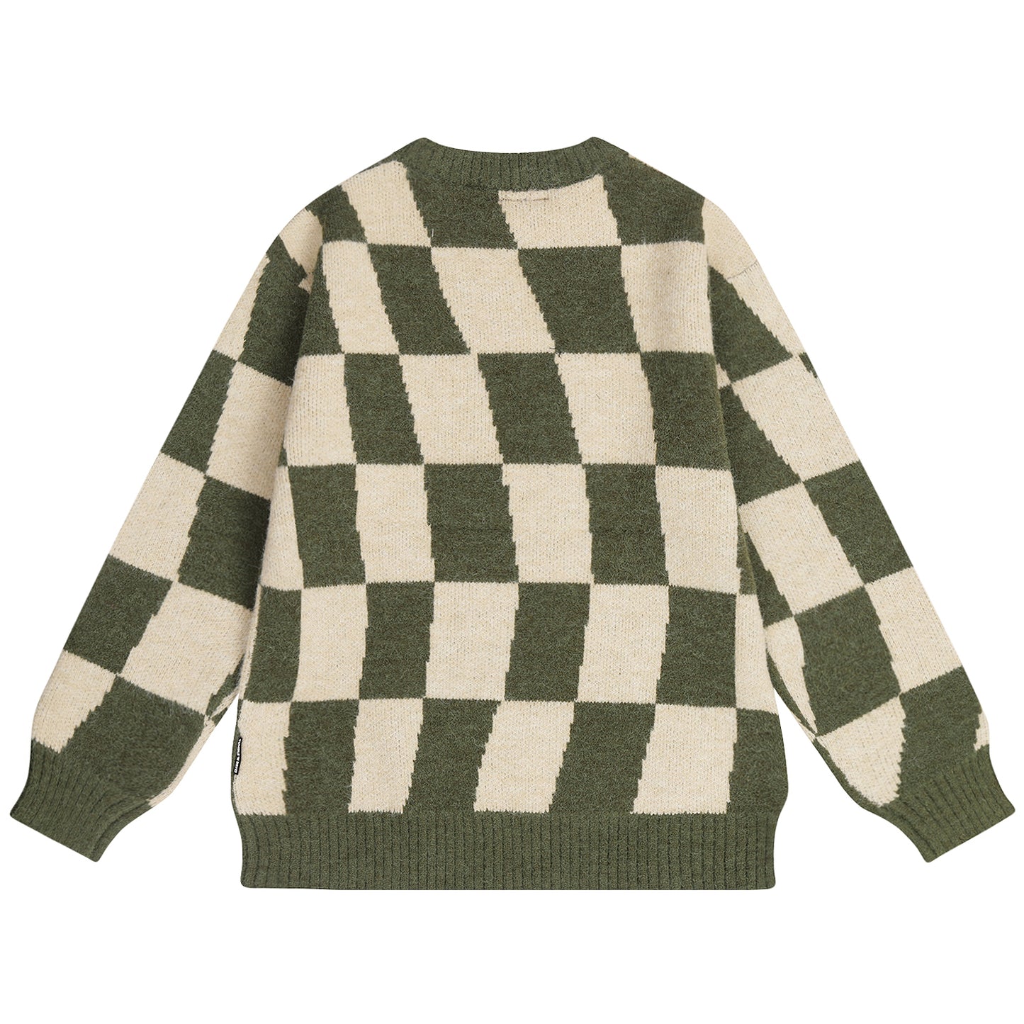 TUMBLE N DRY GREEN CHECKED KNIT SWEATER