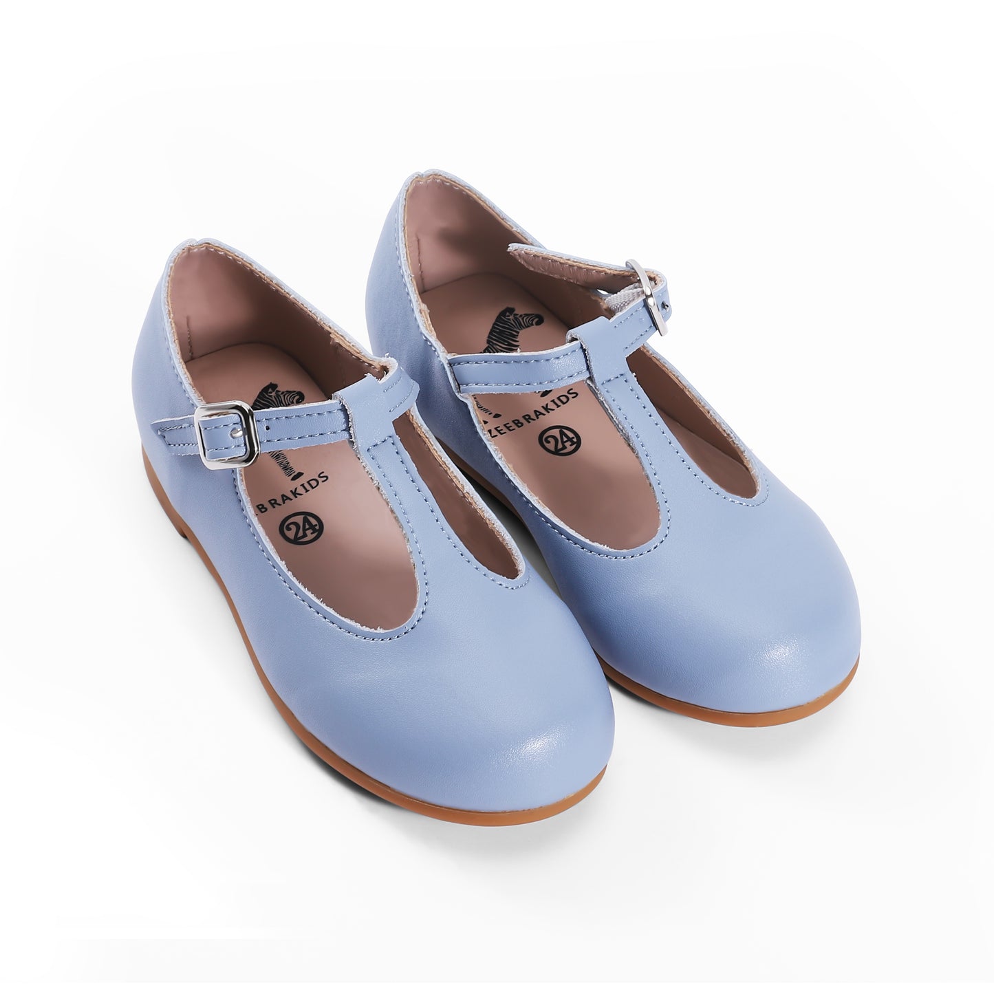 ZEEBRA STEEL BLUE T-STRAP SHOE