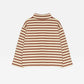 WEEKEND HOUSE BROWN IVORY STRIPED DOG PATCH TURTLENECK