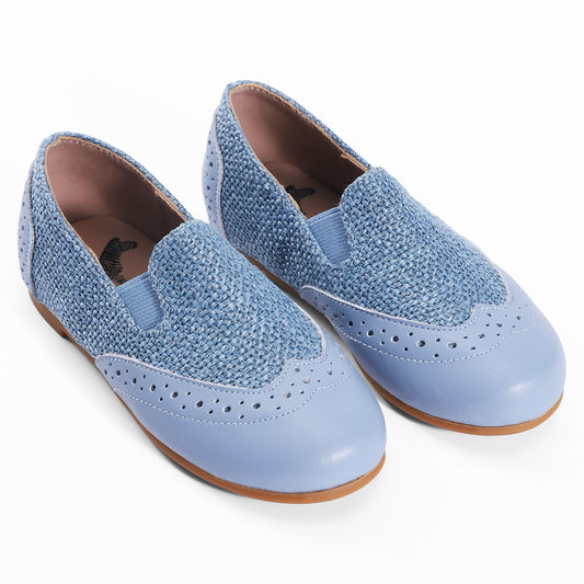 ZEEBRA STEEL BLUE WINGTIP LOAFER