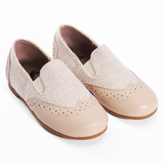 ZEEBRA BEIGE WINGTIP LOAFER