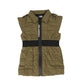 KARL LAGERFELD KHAKI QUILTED ZIPPER DRESS