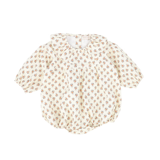 PETITE AMALIE FLOWER PRINT RUFFLE COLLAR ROMPER [Final Sale]