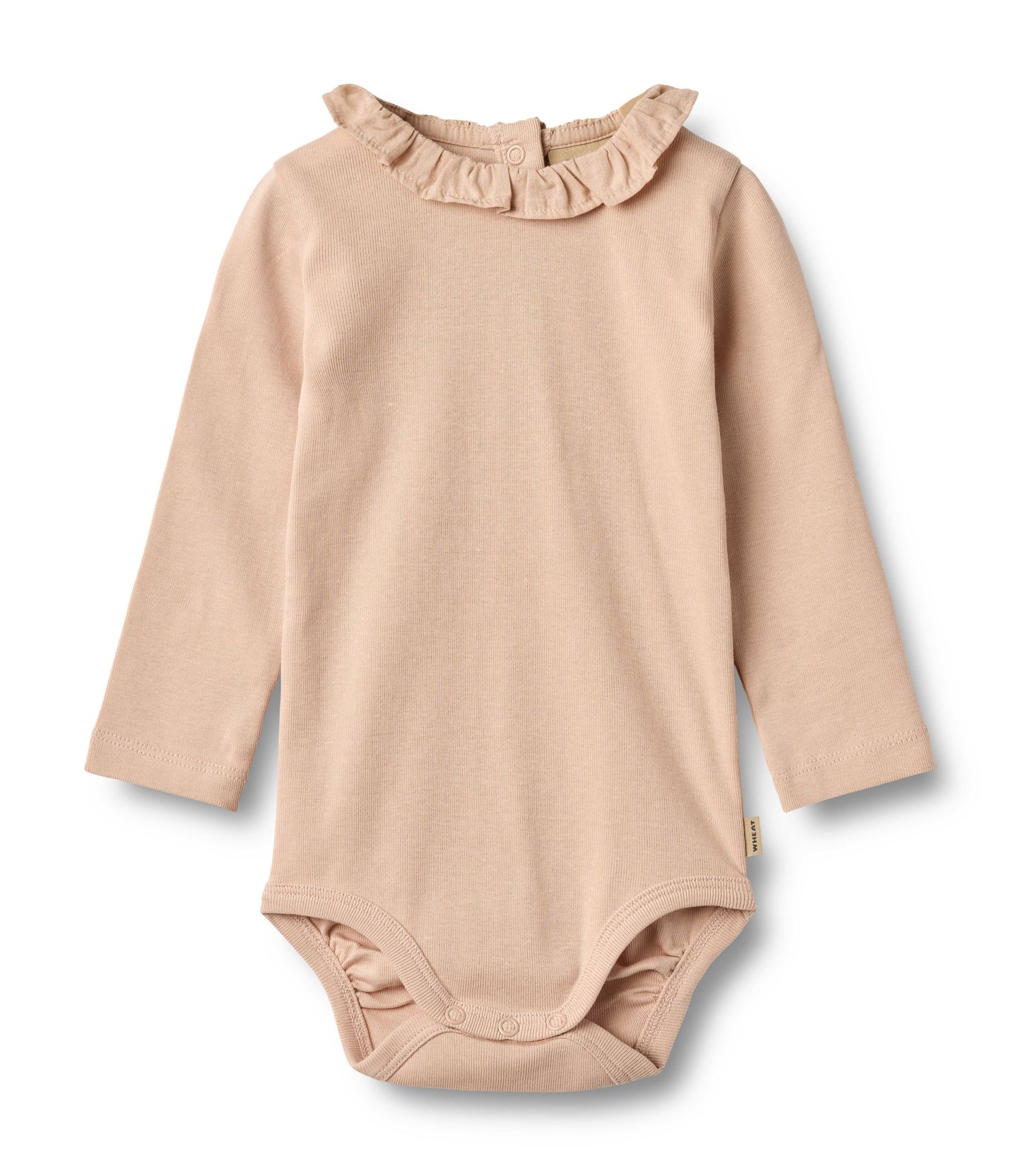 WHEAT PALE PINK RUFFLE COLLAR ONESIE