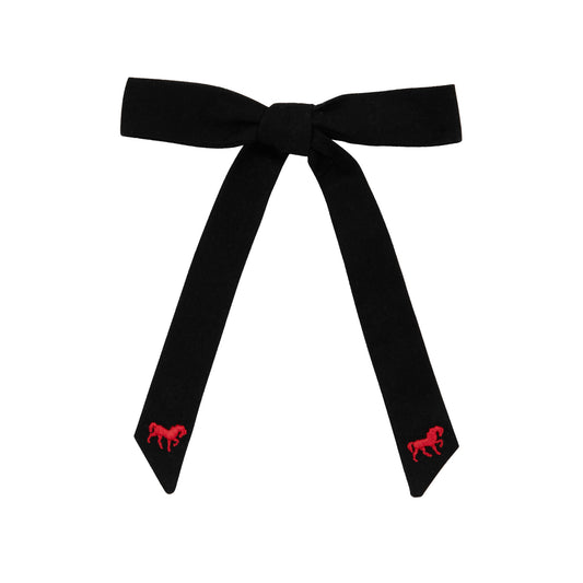 LE ENFANT BLACK HORSE EMBROIDERED BOW [FINAL SALE]