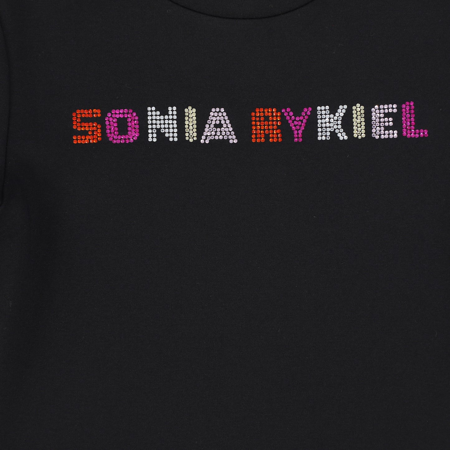 SONIA RYKIEL BLACK/MULTI COLOR LOGO STUDDED DRESS