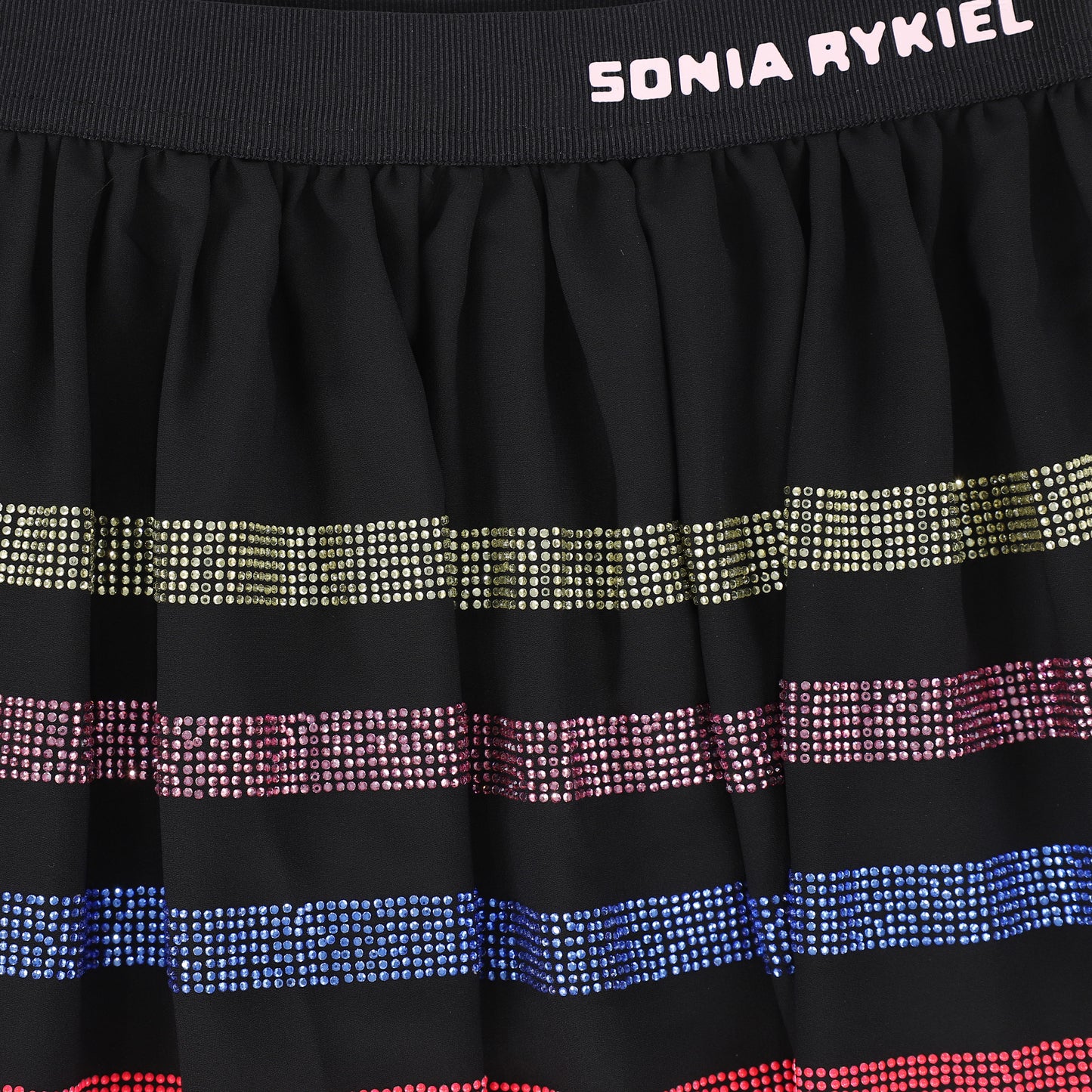 SONIA RYKIEL BLACK COLORED STRIPED SKIRT