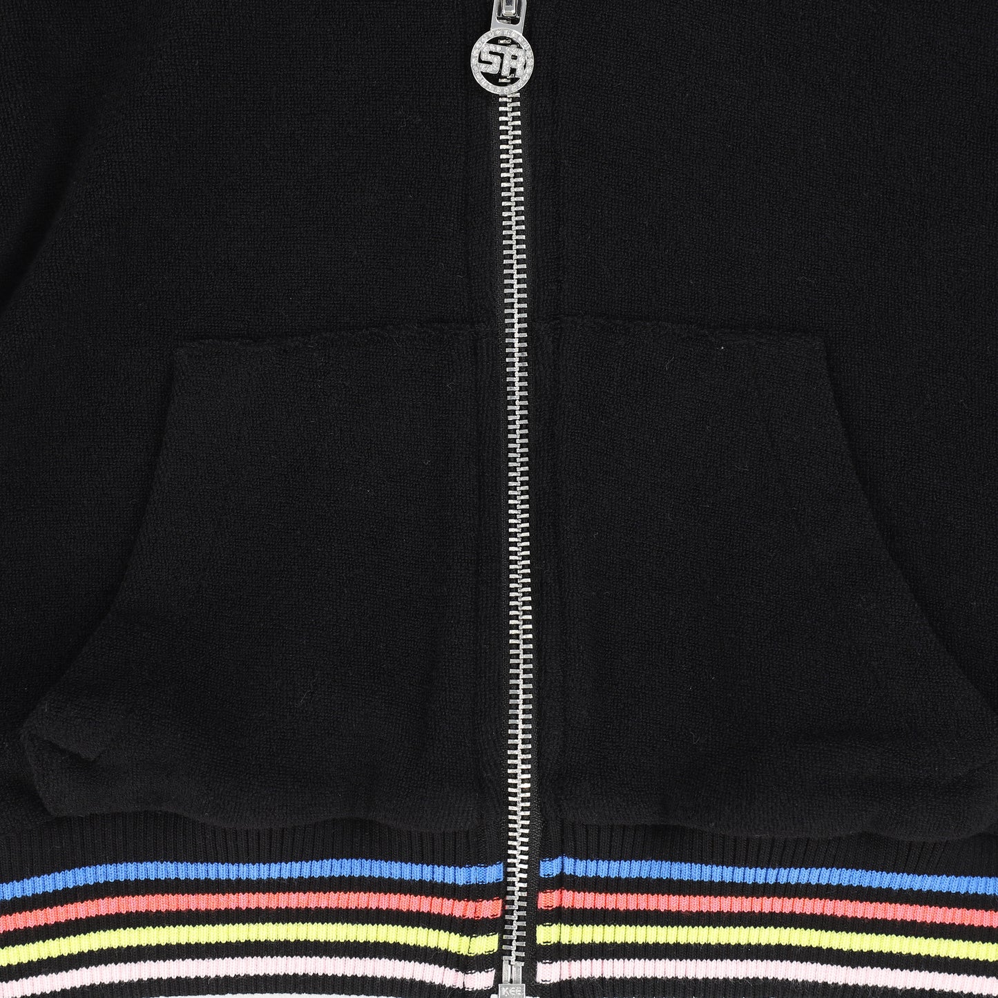 SONIA RYKIEL BLACK COLORED STRIPED TERRY SWEATSHIRT