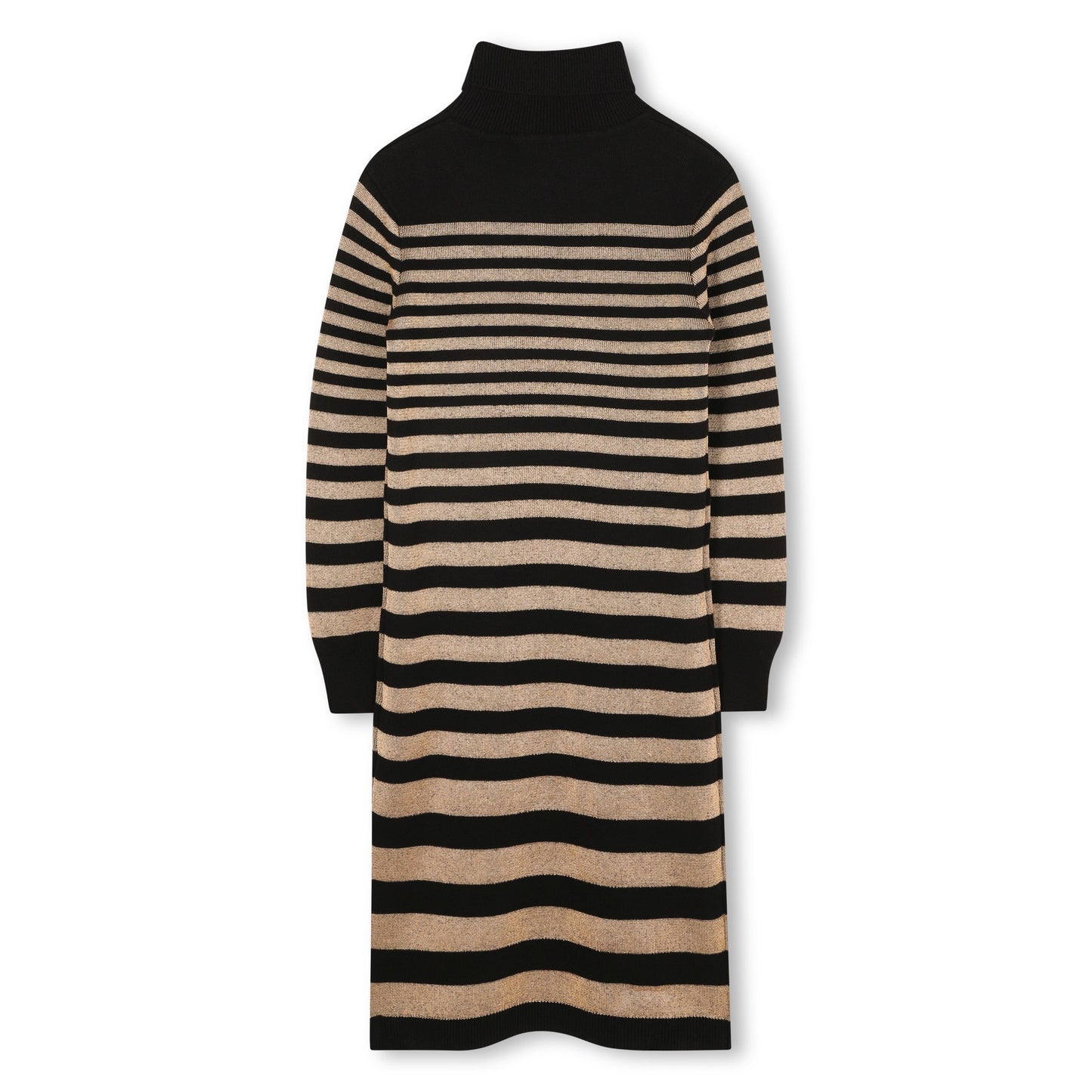 SONIA RYKIEL BLACK/GOLD STRIPED LOGO SWEATER DRESS