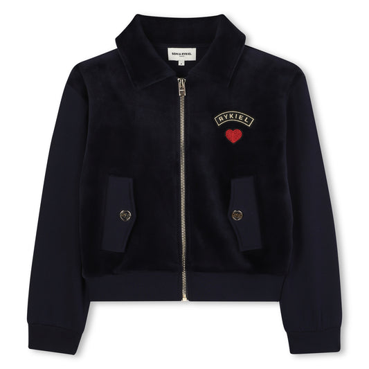 SONIA RYKIEL NAVY ZIPPER CARDIGAN