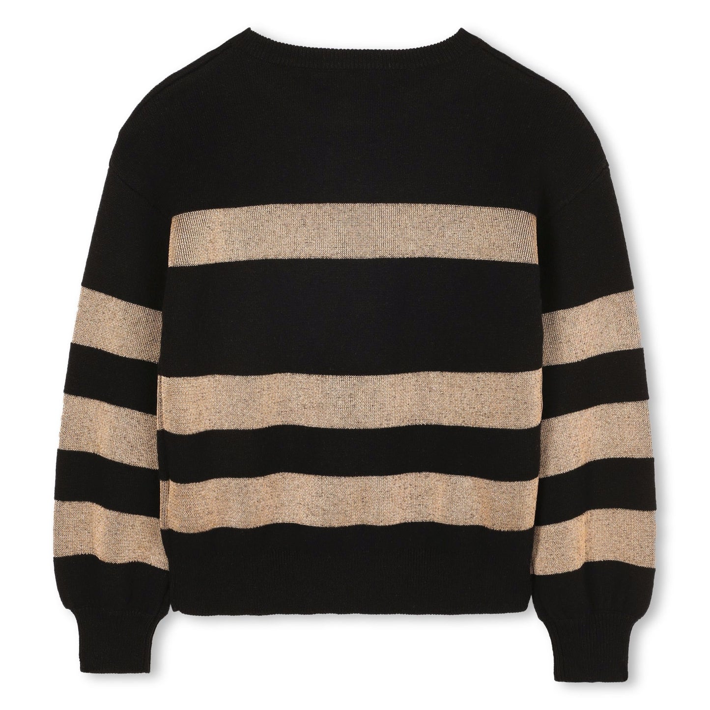 SONIA RYKIEL BLACK/GOLD STRIPED LOGO SWEATER