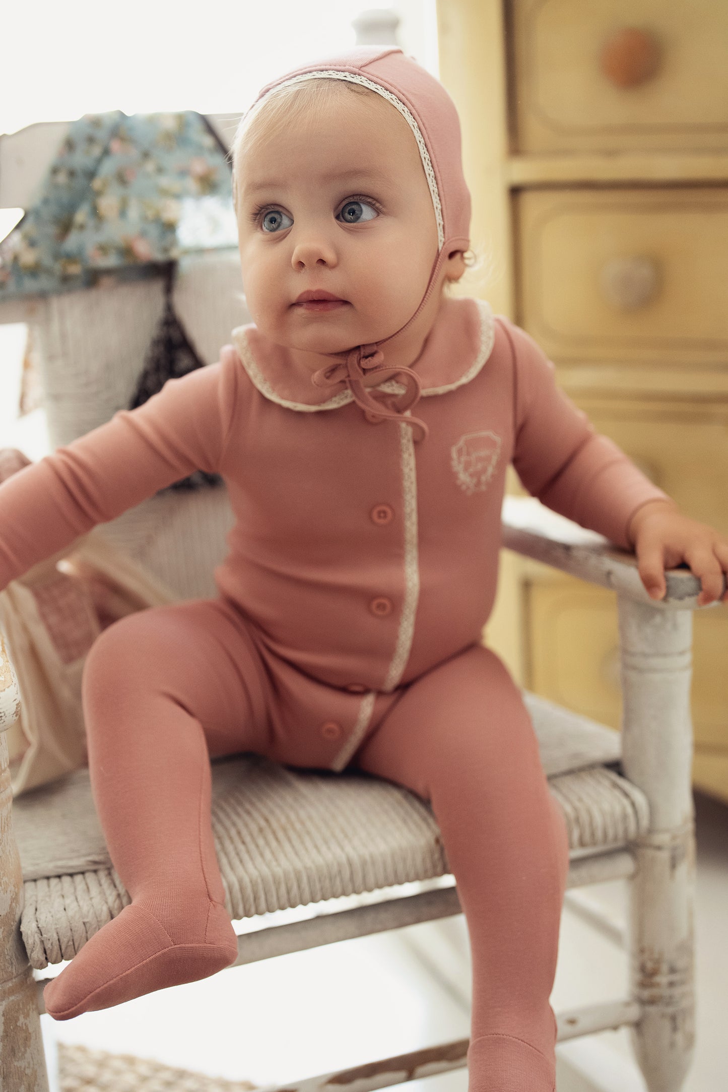 L'AMOUR LOU DARK ROSE  GRANDPA STYLE FOOTIE