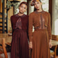 VARSITY 2.0 BROWN PLEAT FRONT SKIRT