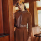VARSITY 2.0 BROWN GAUZE CHECK BLOUSE