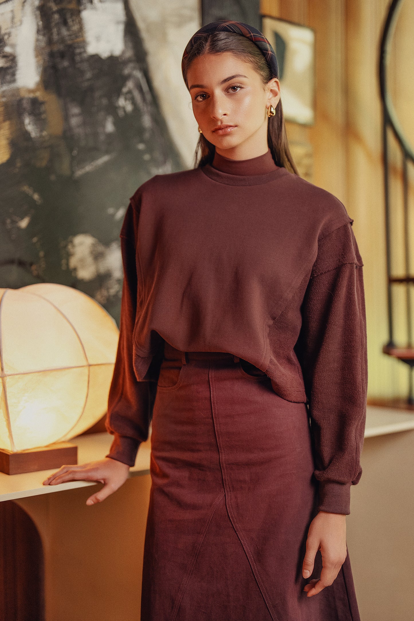 VARSITY 2.0 BURGUNDY BOXY SWEATSHIRT