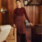 VARSITY 2.0 BURGUNDY SUEDE WRAP SKIRT