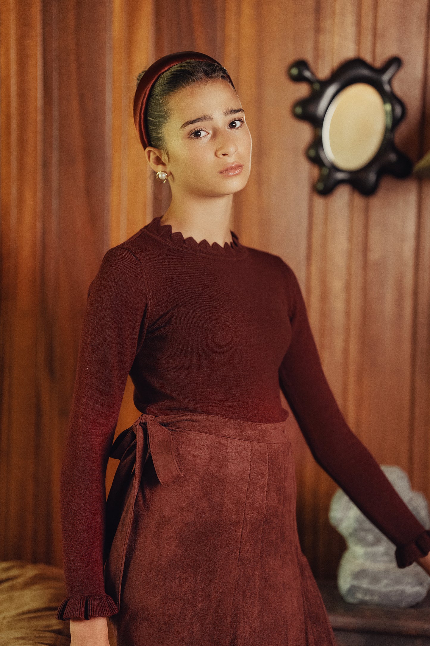 VARSITY 2.0 BURGUNDY KNIT TURTLENECK