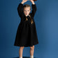 BACE COLLECTION BLACK PETER PAN COLLAR QUILTED DRESS [Final Sale]