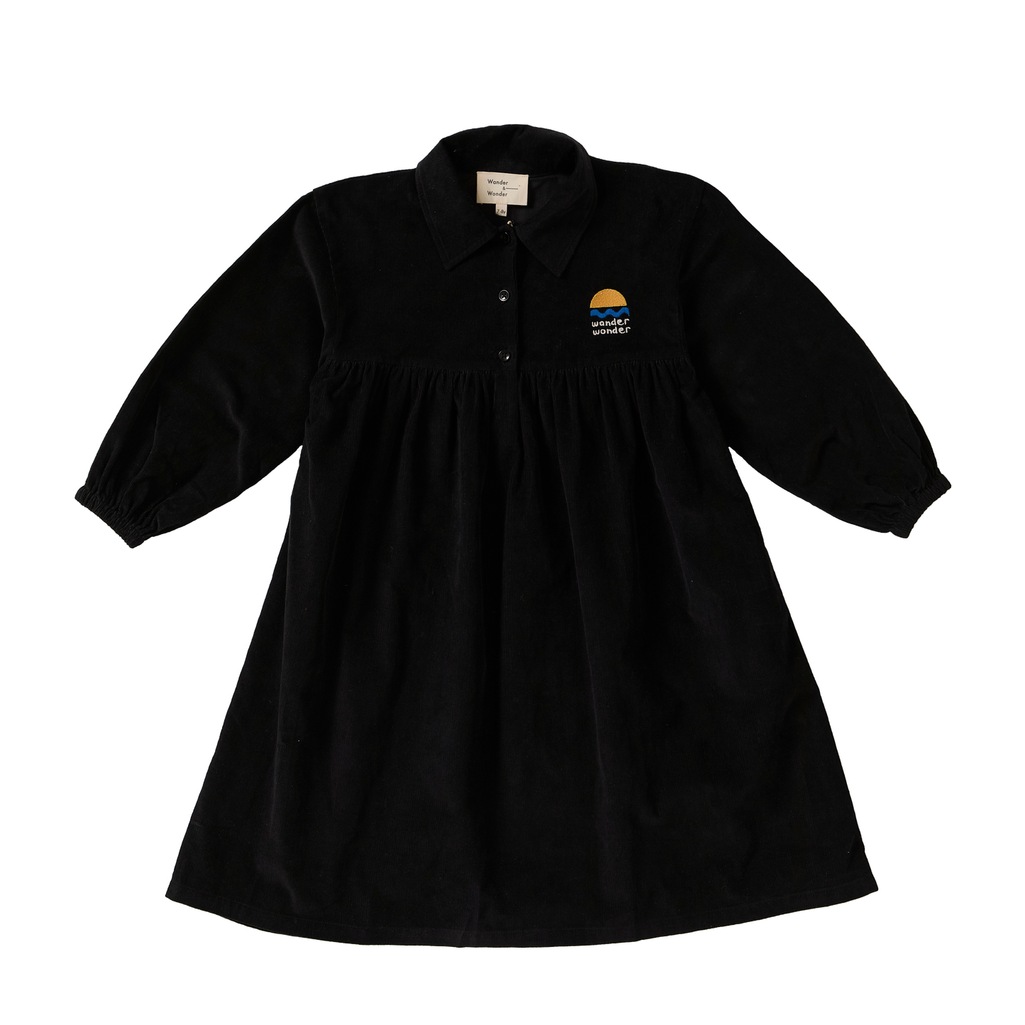 WANDER & WONDER BLACK CORDUROY DRESS