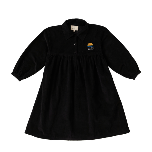 WANDER & WONDER BLACK CORDUROY DRESS