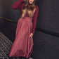 BYKE WINE TAFFETA CIRCLE MIDI SKIRT