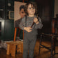 MANN GREY KNIT OVERALLS