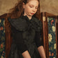 PIP + PIO GREEN FLORAL BROCADE OVERSIZED COLLAR JUMPER