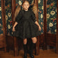 PIP + PIO GREEN FLORAL BROCADE PUFF SLEEVE DRESS