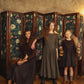 PIP + PIO GREEN WOOL V YOKE BUTTON MIDI SKIRT