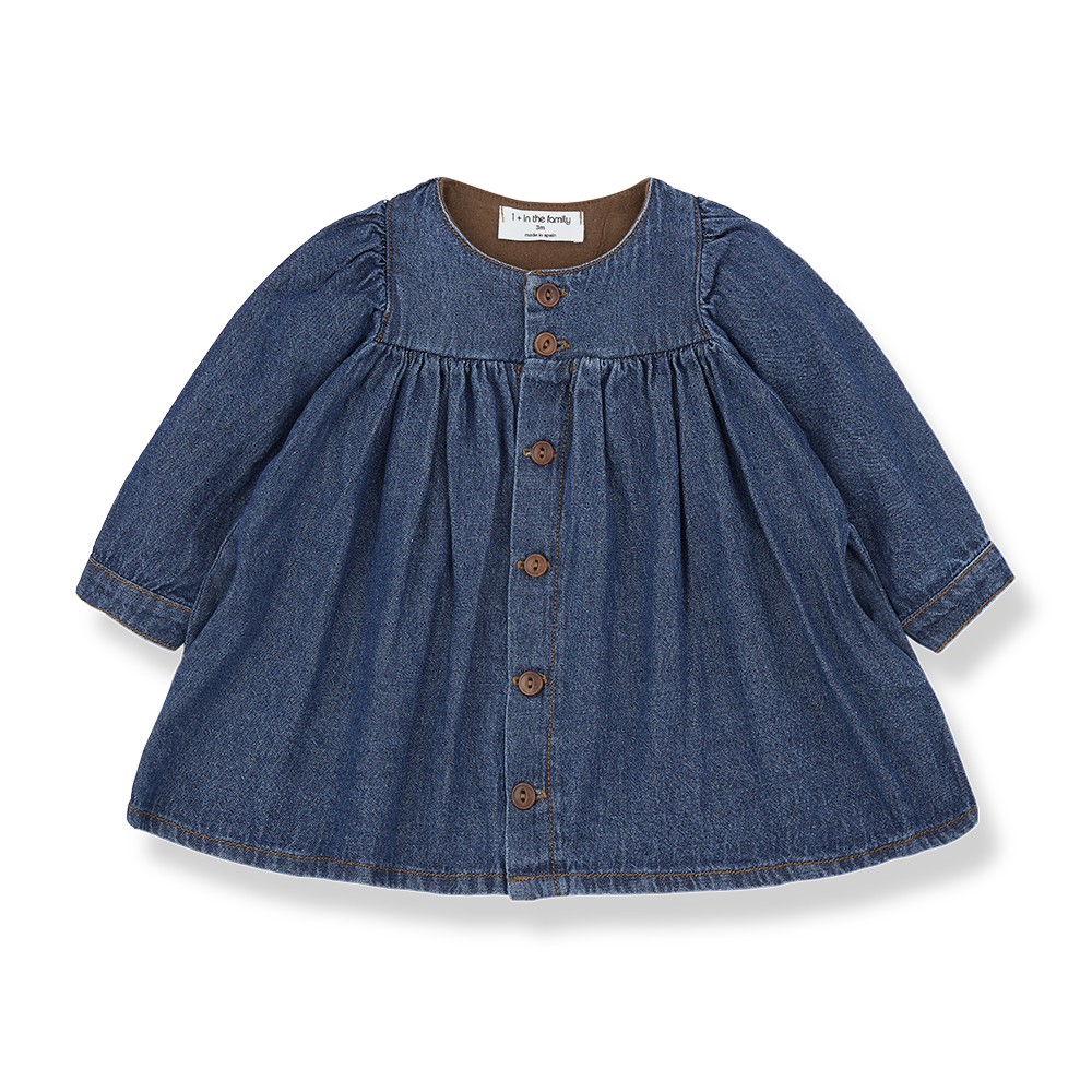 1+ IN THE FAMILY BLUE DENIM BUTTON DRESS