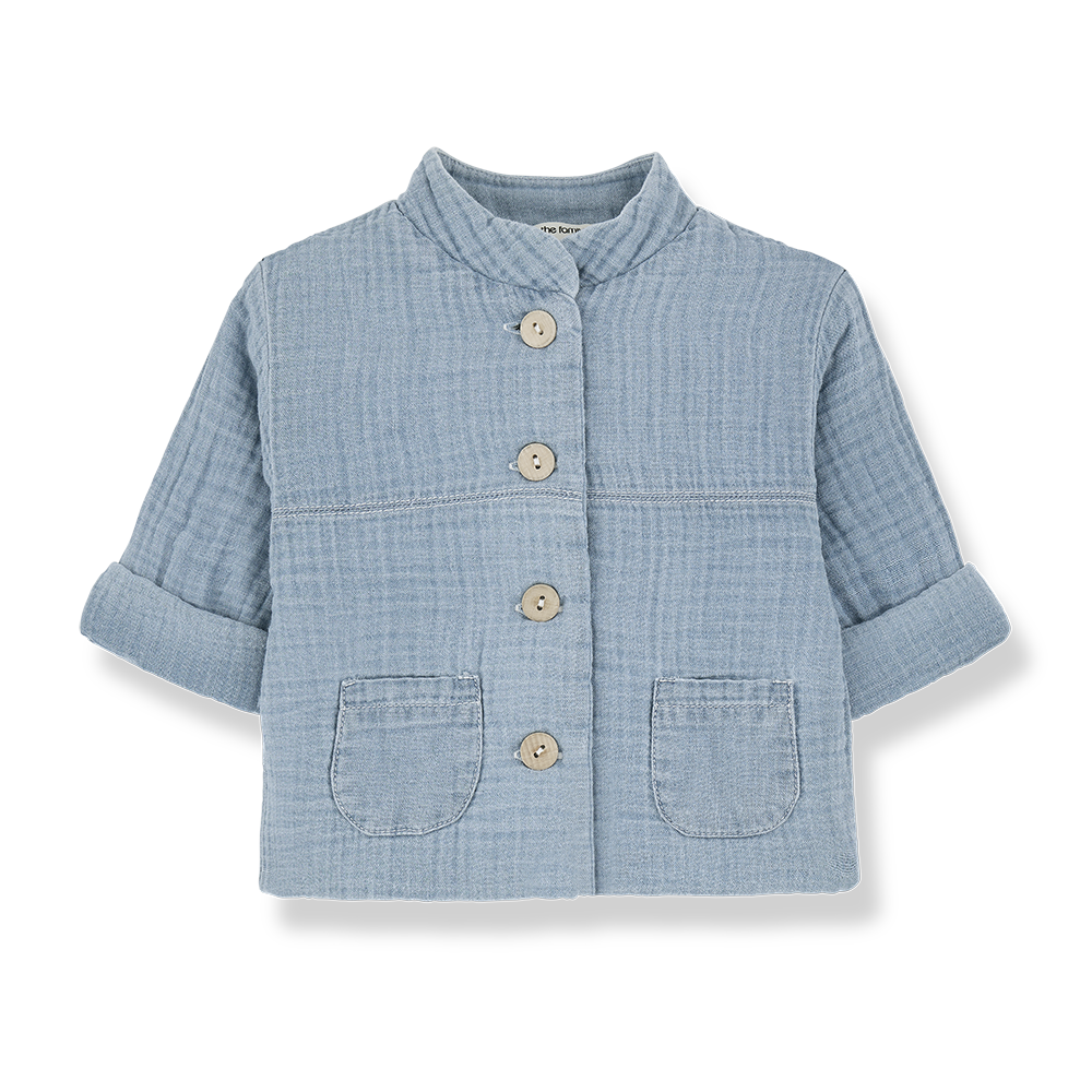 1 + IN THE FAMILY BLUE QUILTED BUTTON JACKET