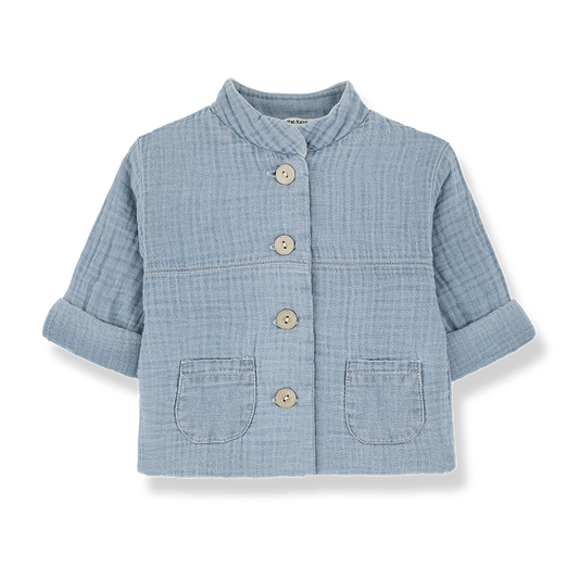 1 + IN THE FAMILY BLUE QUILTED BUTTON JACKET